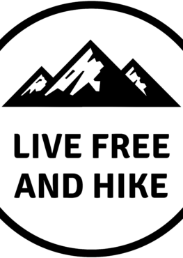 Live Free And Hike black and white Sticker