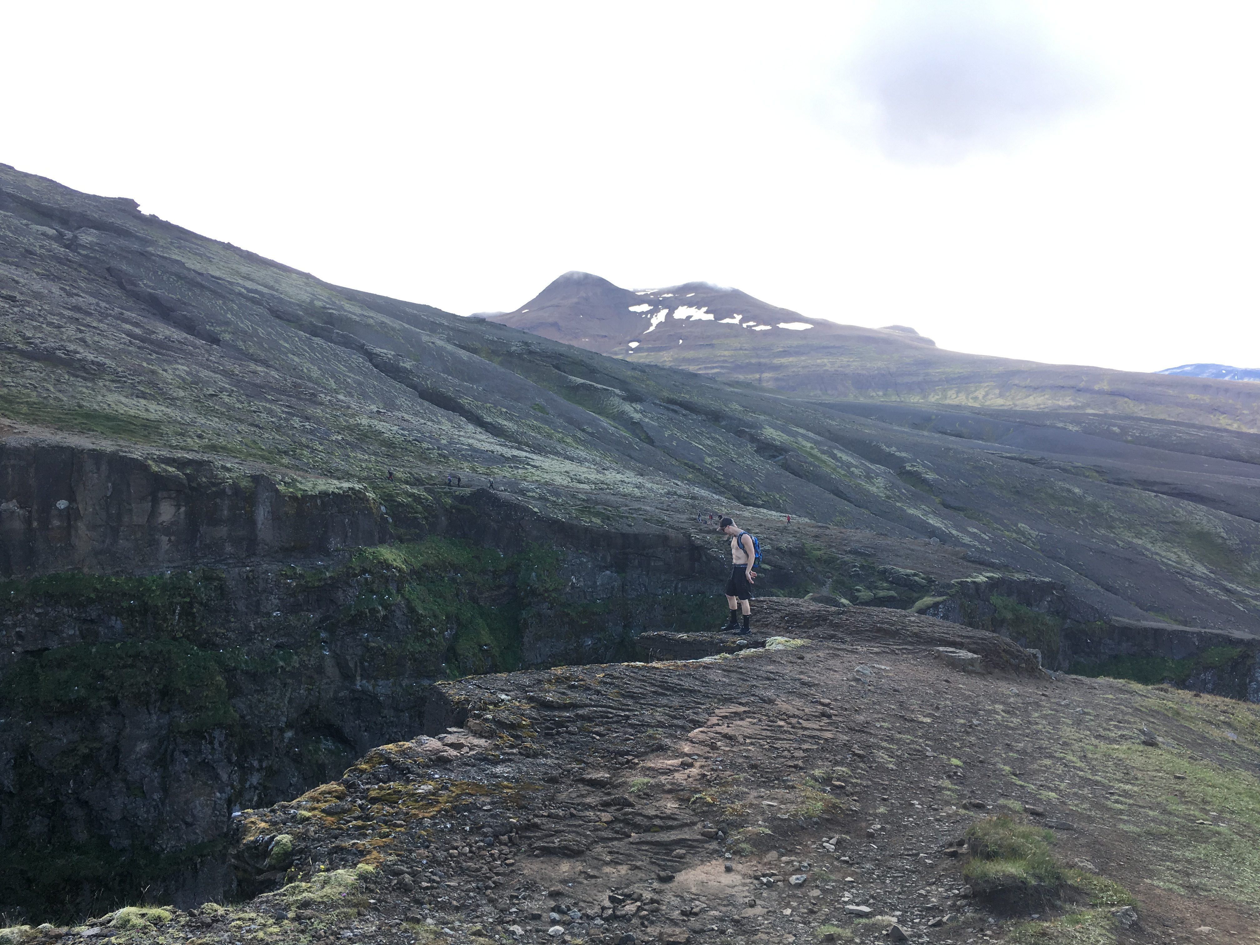 North Side of Glymur Falls Trail on Cliff Edge