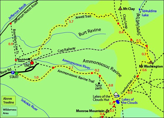 Ammonoosuc Ravine Trail Map