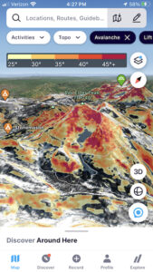 FatMap 3d Map with slope angle overlay