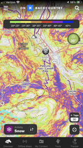 OnX Backcountry App During Use