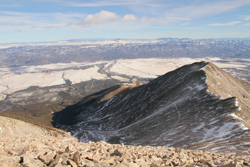 Princeton summit views of Tigger Peak and hiking trail below
