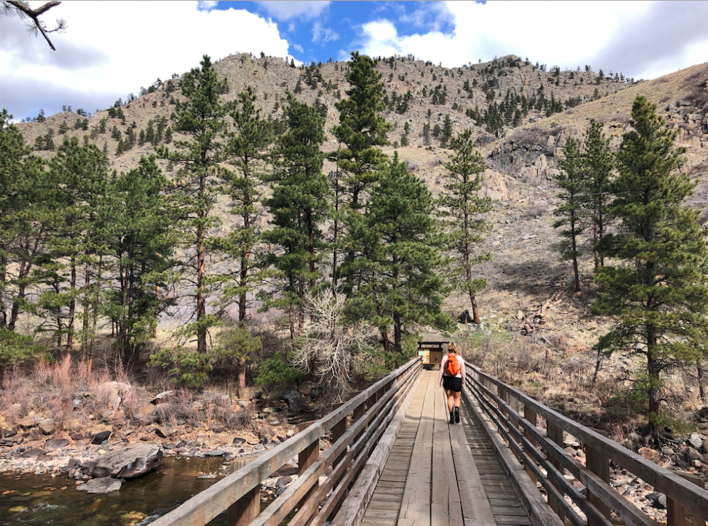 Greyrock Mountain Bridge Across the Poudre River at Trailhead