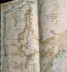 Mount Belford And Oxford Trail Map