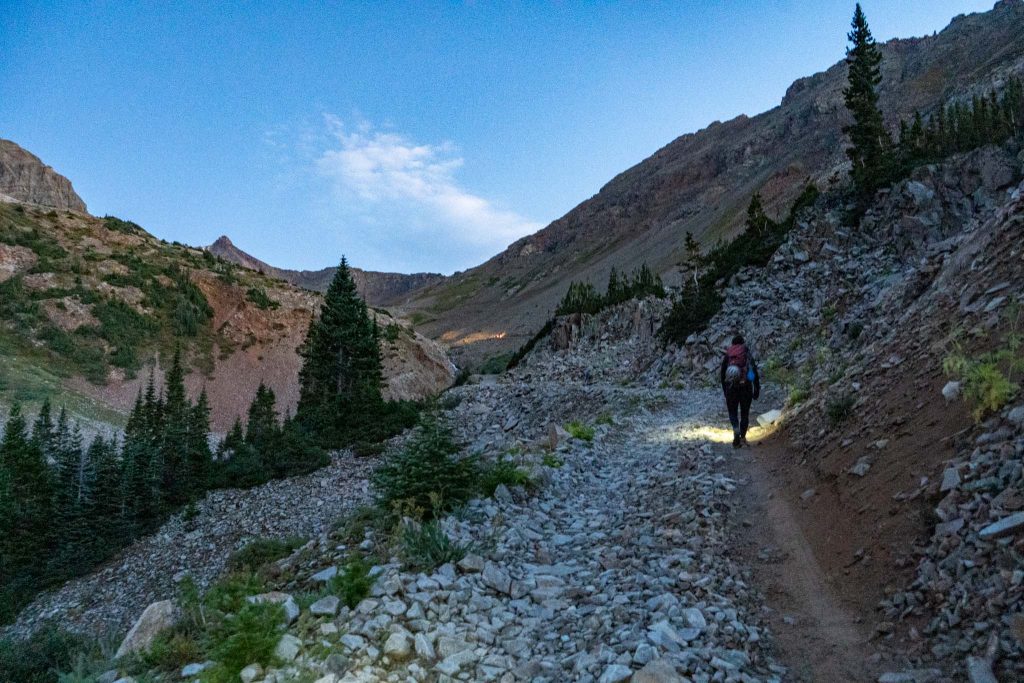 Pearl Pass Road with truck ahead
