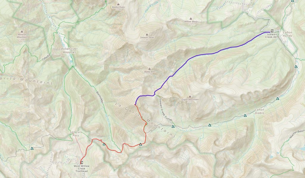 San Luis Peak Trail Map