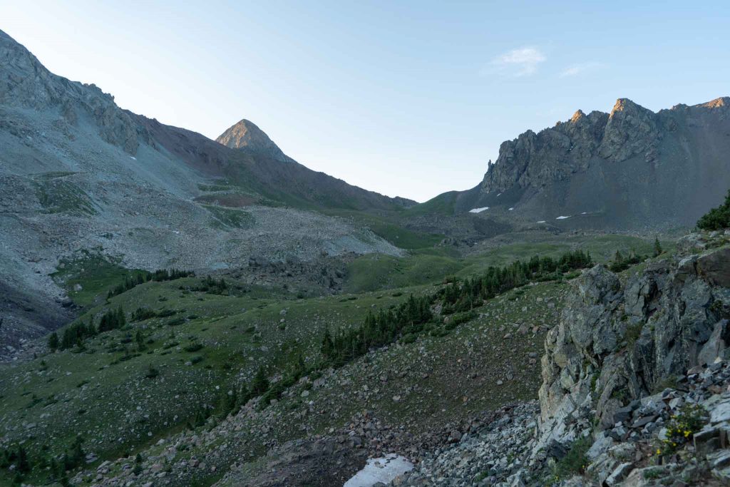 Views of Mount Lindsey from the basin