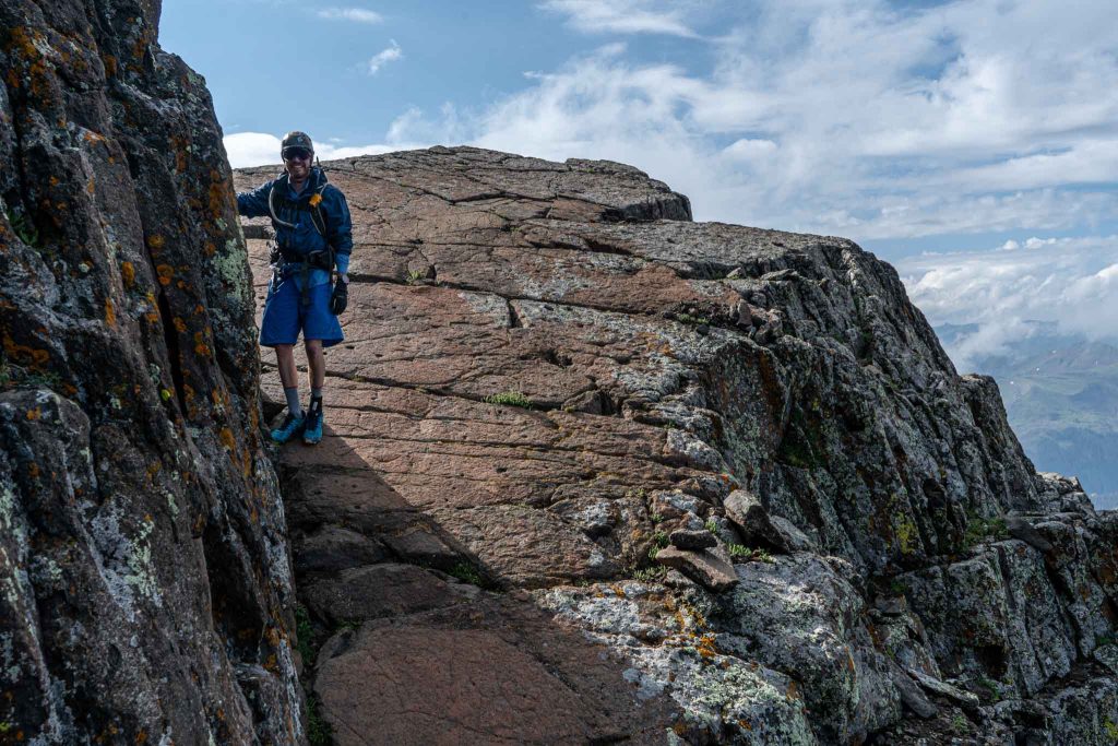 Rock slab near summit