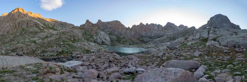 Twin Lakes with the surrounding peaks