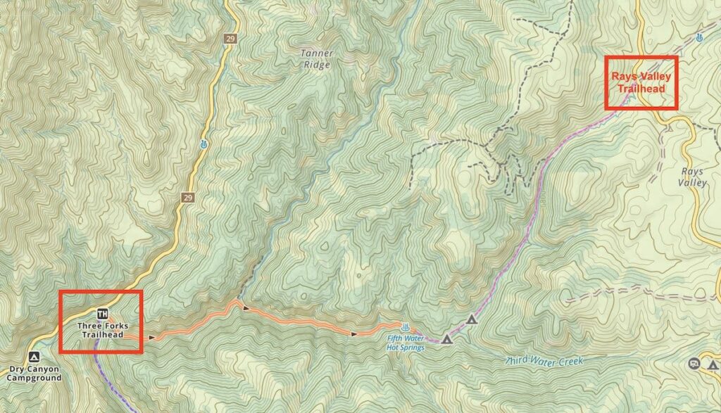 Fifth Water Hot Springs Trail Map