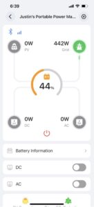 Bluetti AC70 App Interface