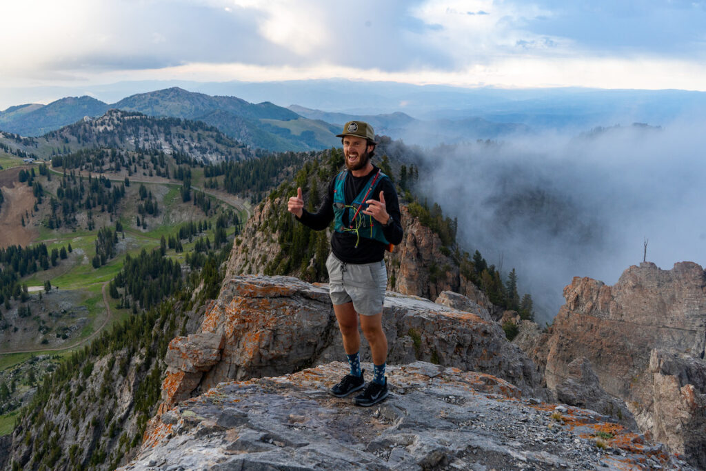 Excitement from friends along the ridge!