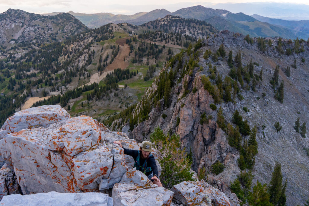 Standing atop the first spire along the Devils Castle traverse.