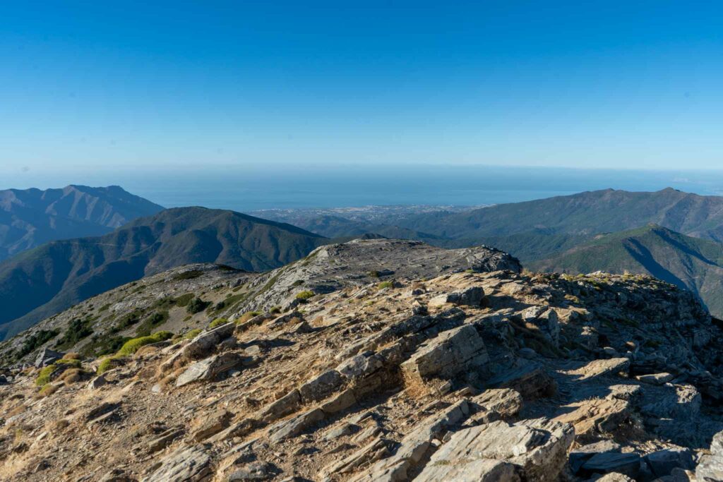Looking towards the Strait of Gibraltar and the Atlas Mountains
